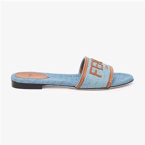 fendi platform slides|fendi denim slides.